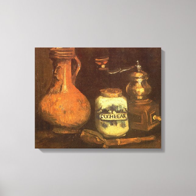 Vincent van Gogh - Stilleben med kaffekvarn Canvastryck (Framsida)