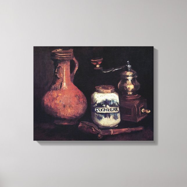Vincent Van Gogh - Stilleben med kaffekvarn Canvastryck (Framsida)