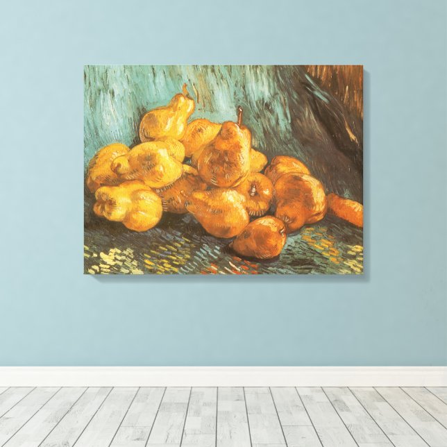 Vincent van Gogh - Stilleben med kvargpäron Canvastryck (Insitu (trägolv))