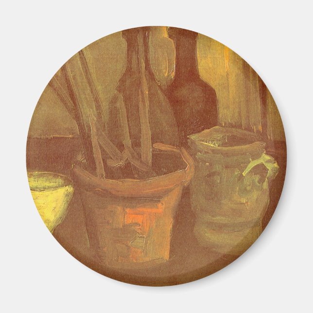 Vincent van Gogh - Stilleben med penslar i kruka Magnet (Framsidan)