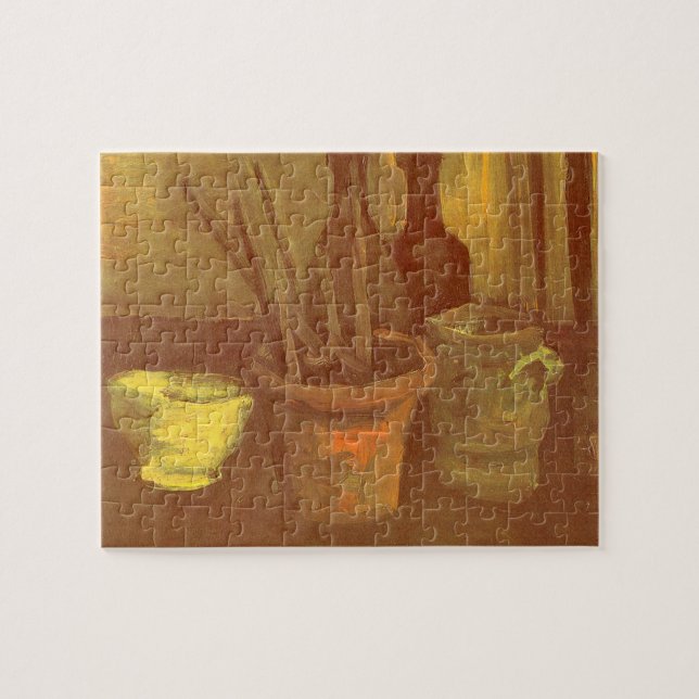 Vincent van Gogh - Stilleben med penslar i kruka Pussel (Horisontell)