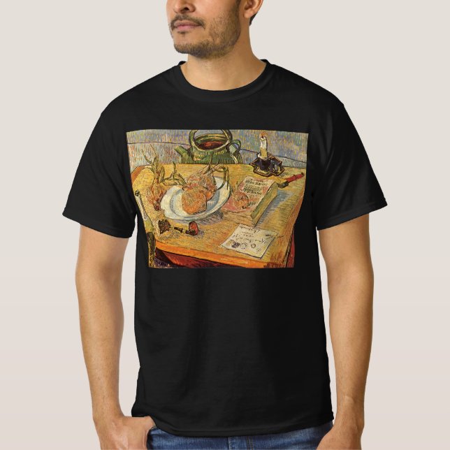 Vincent van Gogh - Stilleben med ritbräde Tee Shirt (Framsida)