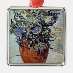 Vincent Van Gogh stilleben med Thistles, 1890 Julgransprydnad Metall