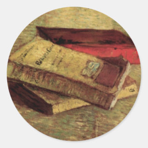 Vincent van Gogh - Stilleben med tre böcker Runt Klistermärke