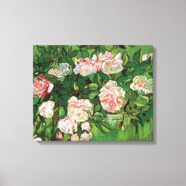 Vincent Van Gogh - Stilleben Rosa Rosor Finkonst Canvastryck (Framsida)