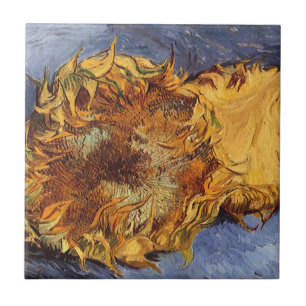 Vincent van Gogh - Stilleben: Två avskurna solroso Kakelplatta
