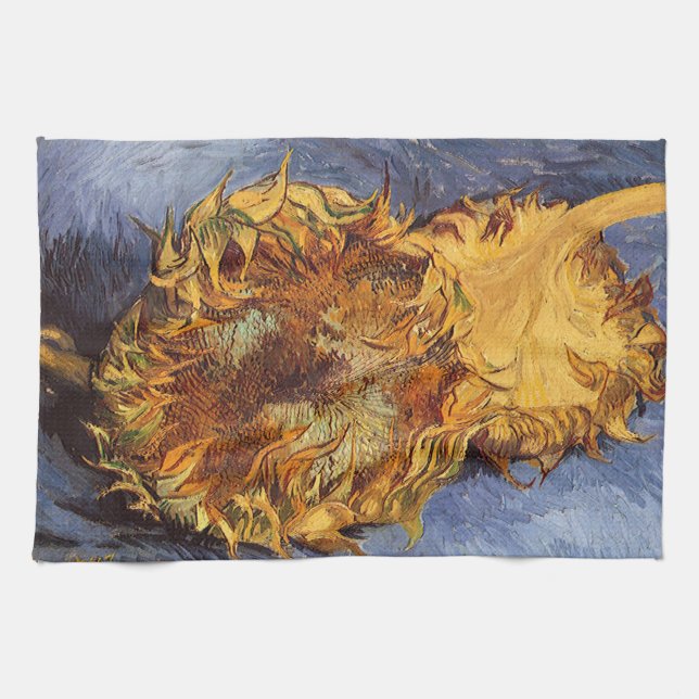 Vincent van Gogh - Stilleben: Två avskurna solroso Kökshandduk (Horisontell)