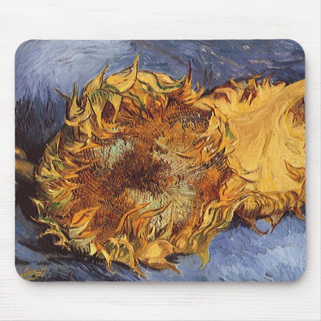 Vincent van Gogh - Stilleben: Två avskurna solroso Musmatta (Framsidan)