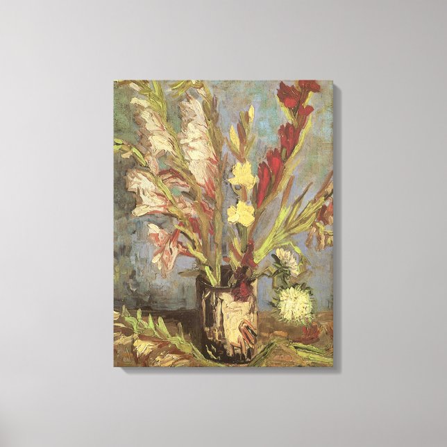 Vincent van Gogh - Stilleben Vas med Gladioler Canvastryck (Framsida)