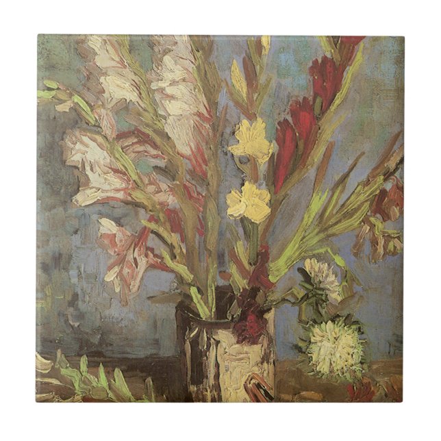 Vincent van Gogh - Stilleben Vas med Gladioler Kakelplatta (Framsidan)