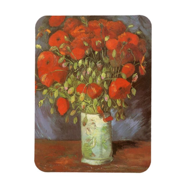 Vincent van Gogh Stilleben Vas med Röda Vallmo Magnet (Vertikal)