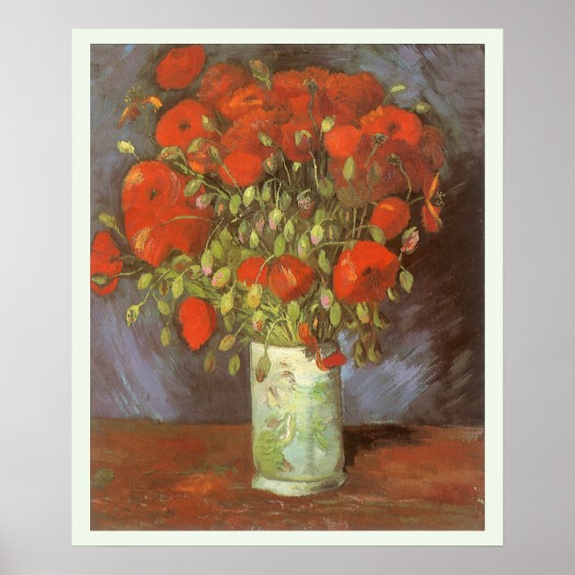 Vincent van Gogh Stilleben Vas med röda vallmor Poster (Framsidan)