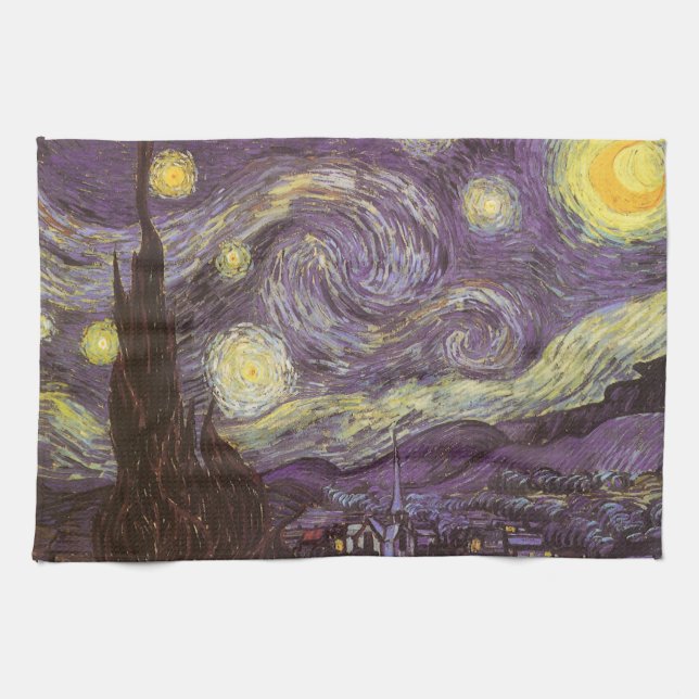 Vincent van Gogh - Stjärnenatt Kökshandduk (Horisontell)