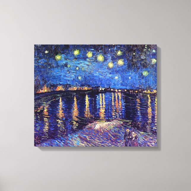 Vincent Van Gogh - Stjärnenatt över Rhône Canvastryck (Framsida)