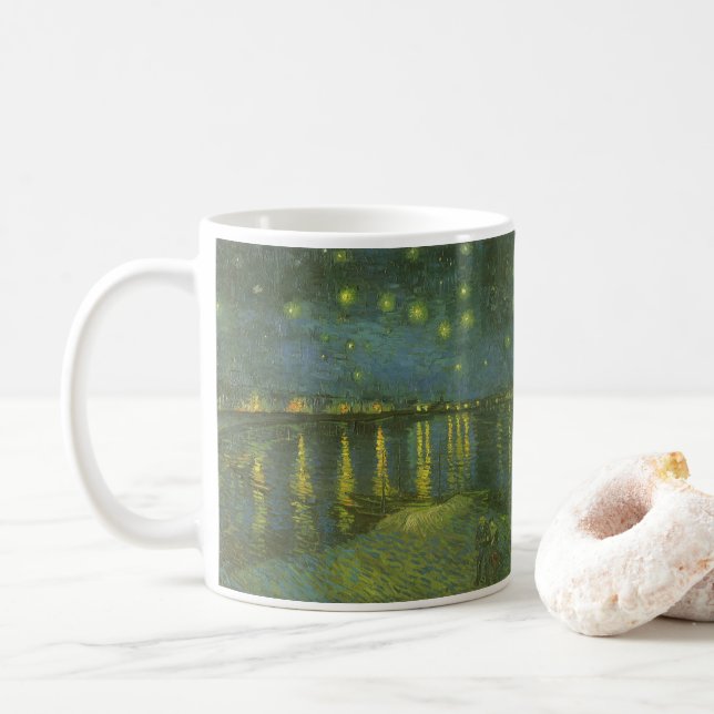 Vincent van Gogh - Stjärnenatt över Rhône Kaffemugg (Med munk)