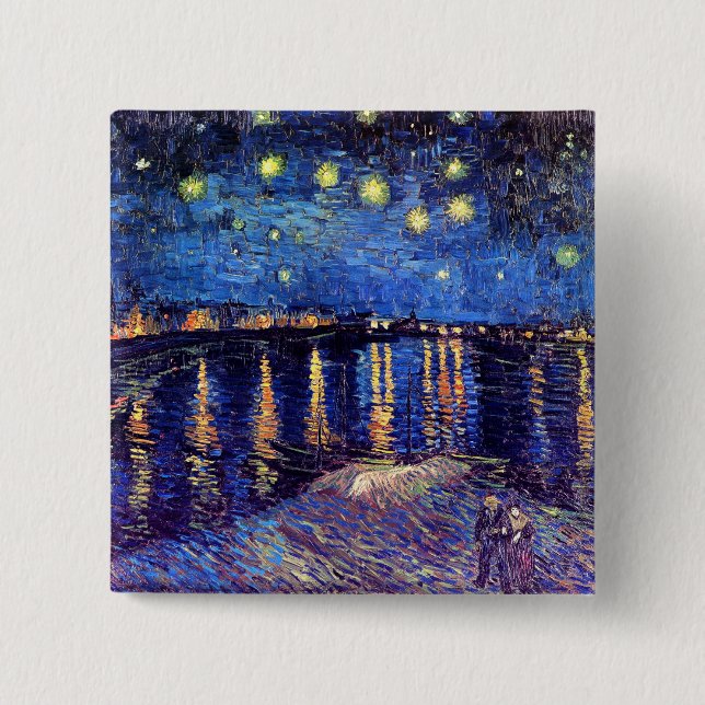 Vincent Van Gogh - Stjärnenatt över Rhône Knapp (Framsida)