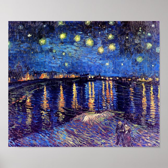Vincent Van Gogh - Stjärnenatt över Rhône Poster (Framsidan)