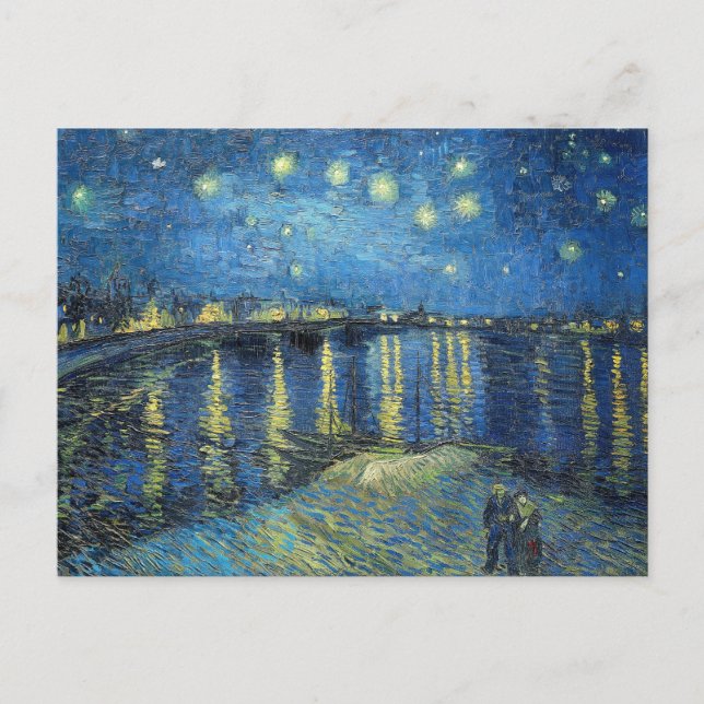 Vincent Van Gogh Stjärnklar natt över Rhône 1888  Vykort (Framsida)