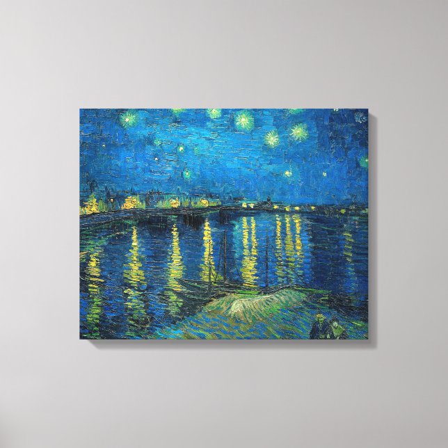 Vincent Van Gogh Stjärnklar natt över Rhône Canvastryck (Framsida)