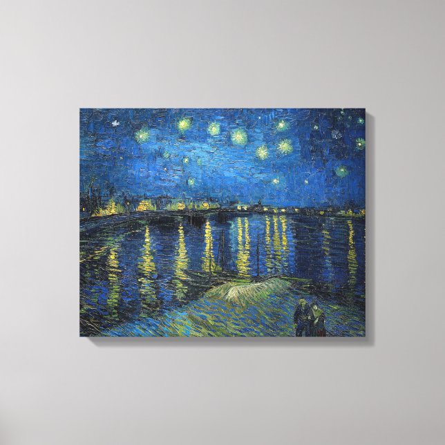 Vincent van Gogh - Stjärnklar natt över Rhône Canvastryck (Framsida)