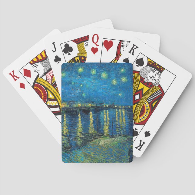 Vincent Van Gogh Stjärnklar natt över Rhône Casinokort (Baksidan)