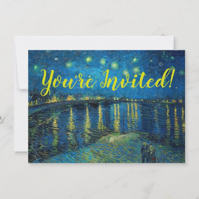 Vincent Van Gogh Stjärnklar natt över Rhône Inbjudningar (Framsida)