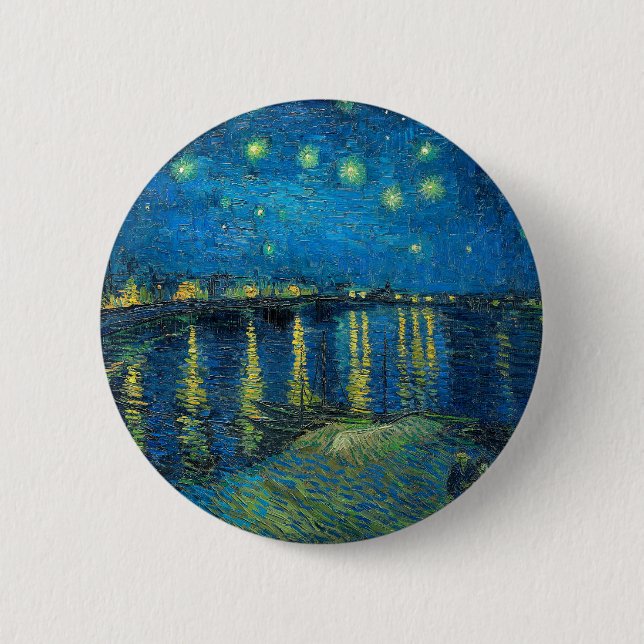 Vincent Van Gogh Stjärnklar natt över Rhône Knapp (Framsida)