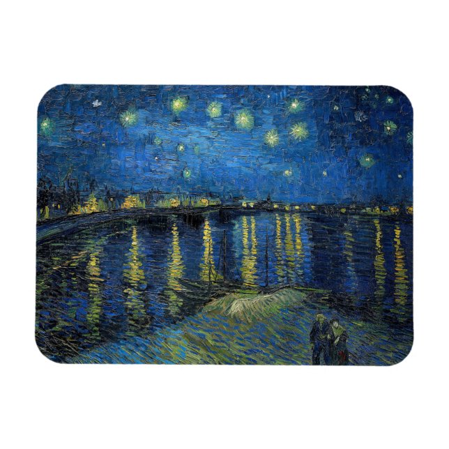 Vincent van Gogh - Stjärnklar natt över Rhône Magnet (Horisontell)