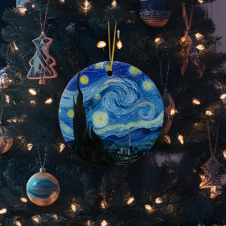 Vincent Van Gogh Stjärnkväll Keramisk Konst Orname Julgransprydnad Keramik