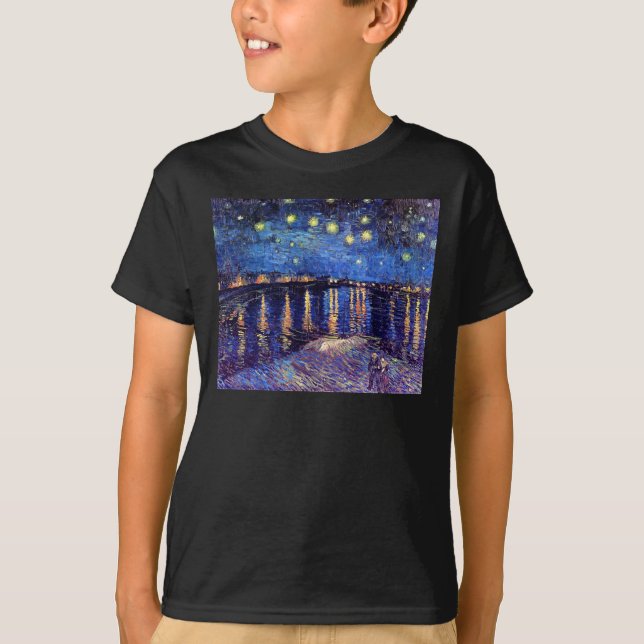 Vincent Van Gogh - Stjärnkväll över Rhône T-shirt (Framsida)