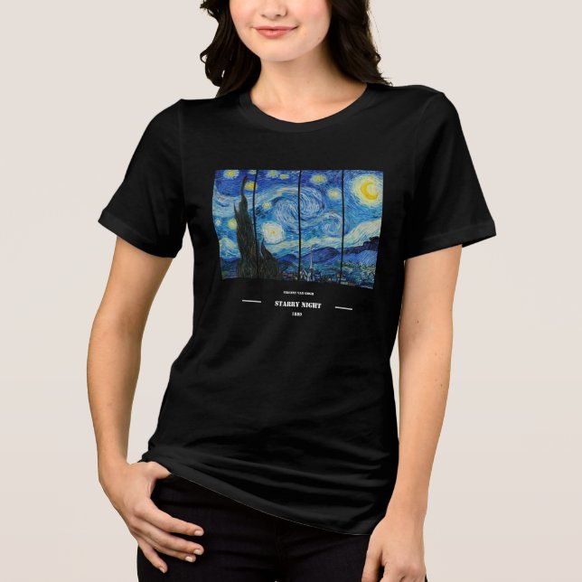Vincent Van Gogh Stjärnkväll T-Shirt (Framsida)