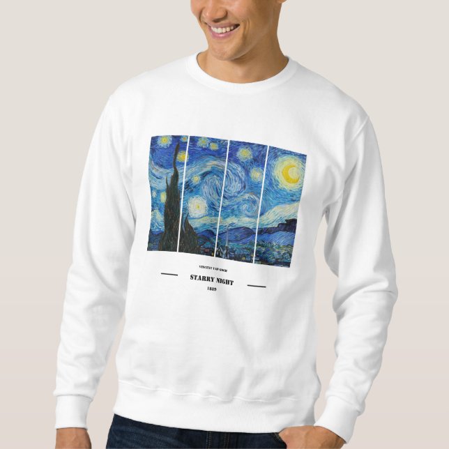 Vincent Van Gogh Stjärnkväll T-shirt  Lång Ärmad Tröja (Framsida)