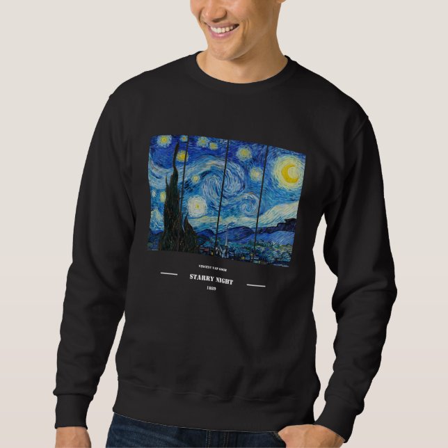 Vincent Van Gogh Stjärnkväll Tröja  Lång Ärmad Tröja (Framsida)