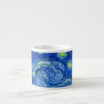 Vincent van gogh-stjärnnatt espressomugg<br><div class="desc">Van Goghs berömd,  "Starry Natt". Under sin vistelse på Saint Remy-asyl på 1880-talet skildrade van Gogh det rullande backe och cypress träd som han såg från sitt fönster. Digitalt utökat med PixDezines. Copyright © 2008-2016 PixDezines.com™ och PixDezines™ på zazzle.com. Alla rättigheter förbehållna.</div>
