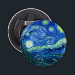 Vincent van gogh-stjärnnatt flasköppnare<br><div class="desc">Van Goghs berömd,  "Starry Natt". Under sin vistelse på Saint Remy-asyl på 1880-talet skildrade van Gogh det rullande backe och cypress träd som han såg från sitt fönster. Digitalt utökat med PixDezines. Copyright © 2008-2016 PixDezines.com™ och PixDezines™ på zazzle.com. Alla rättigheter förbehållna.</div>