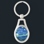 Vincent van gogh-stjärnnatt ovalt silverfärgad nyckelring<br><div class="desc">Van Goghs berömd,  "Starry Natt". Under sin vistelse på Saint Remy-asyl på 1880-talet skildrade van Gogh det rullande backe och cypress träd som han såg från sitt fönster. Digitalt utökat med PixDezines. Copyright © 2008-2016 PixDezines.com™ och PixDezines™ på zazzle.com. Alla rättigheter förbehållna.</div>