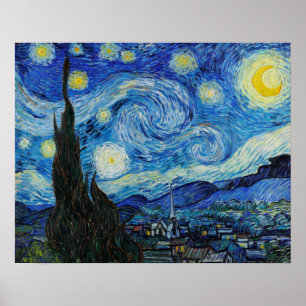 Vincent Van Gogh. - Stjärnnatten (1889) Poster