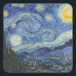 Vincent van Gogh | Stjärnnatten, juni 1889 Fyrkantigt Klistermärke<br><div class="desc">The Starry Night,  June 1889 (oil on canvas),  Gogh,  Vincent van (1853-90) / Museum of Modern Art,  New York,  USA / The Bridgeman Art Bibliotek | Bilduppsamlingsnummer: XOS702746</div>