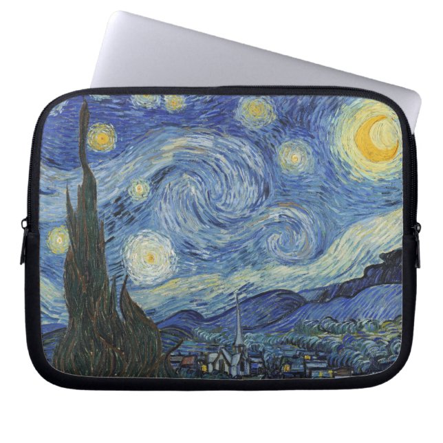 Vincent van Gogh | Stjärnnatten, juni 1889 Laptop Sleeve (Framsidan)