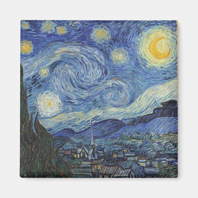 Vincent van Gogh | Stjärnnatten, juni 1889 Magnet (Framsidan)