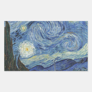 Vincent van Gogh Stjärnnatten, juni 1889 Rektangulärt Klistermärke