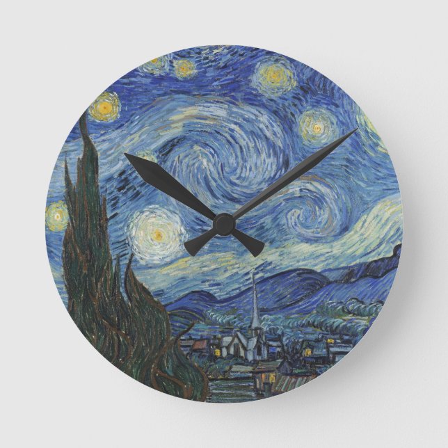 Vincent van Gogh | Stjärnnatten, juni 1889 Rund Klocka (Framsida)