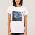 Vincent van Gogh | Stjärnnatten, juni 1889 T-shirt<br><div class="desc">VAN GOGH->Post-Impressionist, stjärnor, stjärna, nokturne, liggande, kyrkspire, måne, månljus, träd, himlar, kosmisk, St, Remy, Provence, Fransk, Saint-Remy, Post-Impressionism, iconic\\Starry Night,  June 1889 (oil on canvas),  Gogh,  Vincent van (1853-90) / Modern Art-museet,  New York,  USA / Bridgeman Art Bibliotek | Bilduppsamlingsnummer: XOS702746</div>