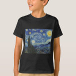 Vincent van Gogh | Stjärnnatten, juni 1889 Tee Shirt<br><div class="desc">VAN GOGH->Post-Impressionist, stjärnor, stjärna, nokturne, liggande, kyrkspire, måne, månljus, träd, himlar, kosmisk, St, Remy, Provence, Fransk, Saint-Remy, Post-Impressionism, iconic\\Starry Night,  June 1889 (oil on canvas),  Gogh,  Vincent van (1853-90) / Modern Art-museet,  New York,  USA / Bridgeman Art Bibliotek | Bilduppsamlingsnummer: XOS702746</div>