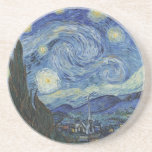 Vincent van Gogh | Stjärnnatten, juni 1889 Underlägg<br><div class="desc">VAN GOGH->Post-Impressionist, stjärnor, stjärna, nokturne, liggande, kyrkspire, måne, månljus, träd, himlar, kosmisk, St, Remy, Provence, Fransk, Saint-Remy, Post-Impressionism, iconic\\Starry Night,  June 1889 (oil on canvas),  Gogh,  Vincent van (1853-90) / Modern Art-museet,  New York,  USA / Bridgeman Art Bibliotek | Bilduppsamlingsnummer: XOS702746</div>