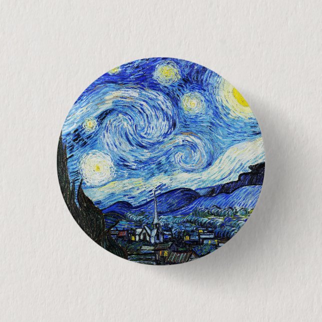 Vincent Van Gogh, Stjärnnatten målning Knapp (Framsida)