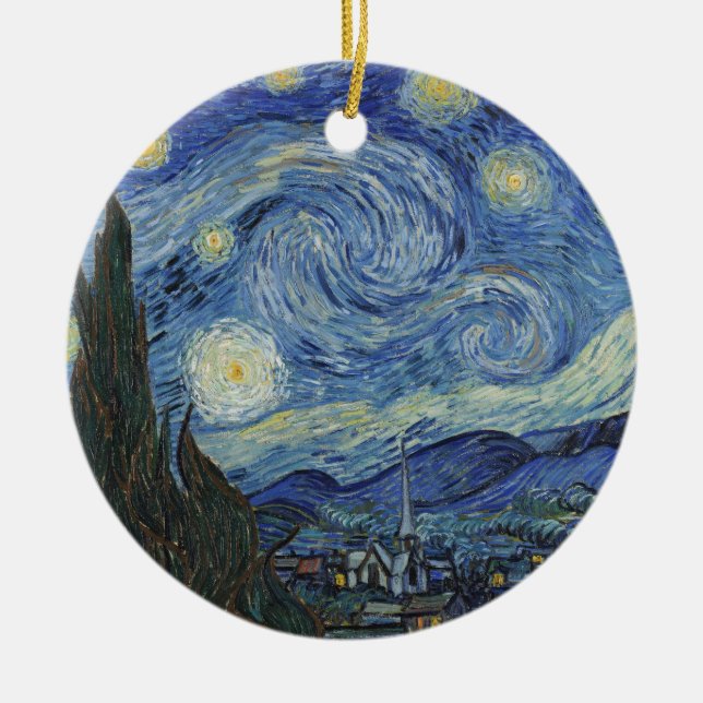 Vincent van Gogh| Stjärtnatten, juni 1889 Julgransprydnad Keramik (Framsidan)