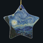 Vincent van Gogh| Stjärtnatten, juni 1889 Julgransprydnad Keramik<br><div class="desc">VAN GOGH->Post-Impressionist, stjärnor, star, stjärna, nocturne, landskap, kyrkospire, måne, månljus, träd, himlar, kosmic, St, Remy, Provence, Fransk, Saint-Remy, Post-Impressionism, iconic\\The Starry Natt,  juni 1889 (olja på canvas),  Gogh,  Vincent van (1853-90) / Museum of Modern Art,  New York,  USA / Bridgeman Art Bibliotek| Bilduppsamlingsnummer: XOS702746</div>