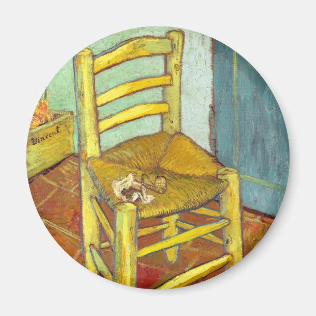 Vincent Van Gogh Stol med pipa Magnet (Framsidan)