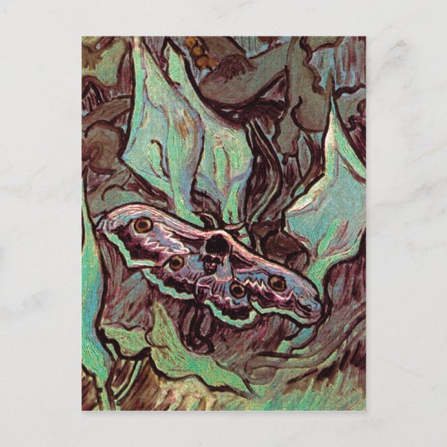 Vincent Van Gogh - Stor Påfågelspinnare Finkonst Vykort (Framsida)